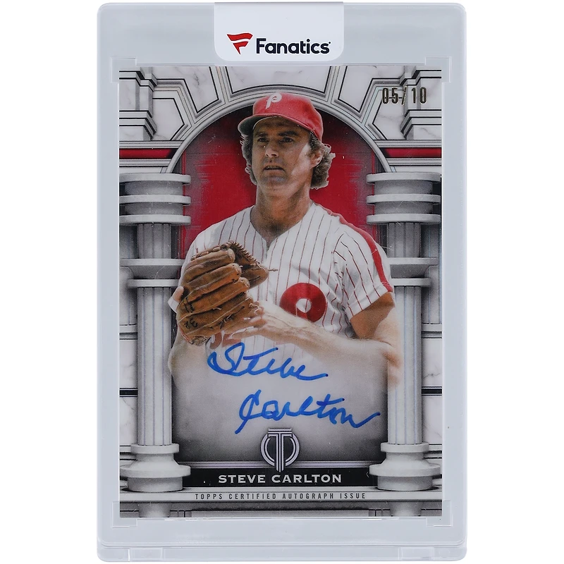 Carte autographiée de Steve Carlton (Phillies de Philadelphie) Topps Tribute Red 2023 #OA-SC #5/10