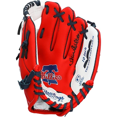 Gant Rawlings de collection de 10 pouces avec logo de l'équipe, autographié par Steve Carlton des Phillies de Philadelphie