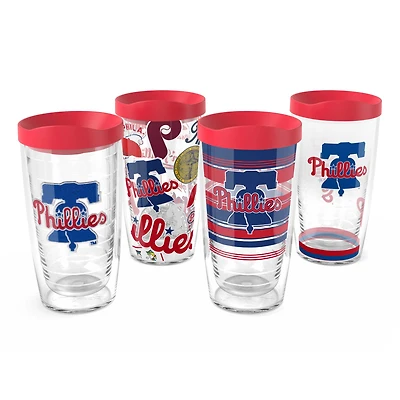 Tervis Phillies de Philadelphie, paquet de quatre, 16 oz. Ensemble de gobelets classiques
