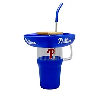 Gobelet en verre de 40 oz avec plateau à collation en silicone des Philadelphia Phillies de The Memory Company