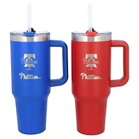 The Memory Company Phillies de Philadelphie 46oz. Ensemble de deux gobelets colossaux en acier inoxydable Home/Away
