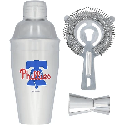 The Memory Company Philadelphia Phillies Ensemble shaker, passoire et doseur en acier inoxydable