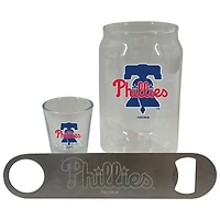 Ensemble de trois verres à bière de 2 oz et décapsuleur des Philadelphia Phillies de The Memory Company