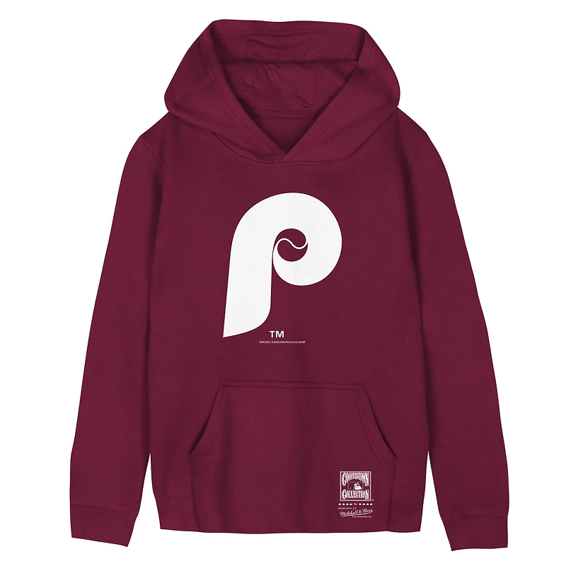 Sweat à capuche rétro bordeaux Mitchell & Ness pour tout-petit, avec logo des Phillies de Philadelphie