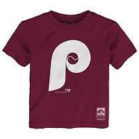 T-shirt Mitchell & Ness bordeaux pour tout-petit, logo rétro des Phillies de Philadelphie