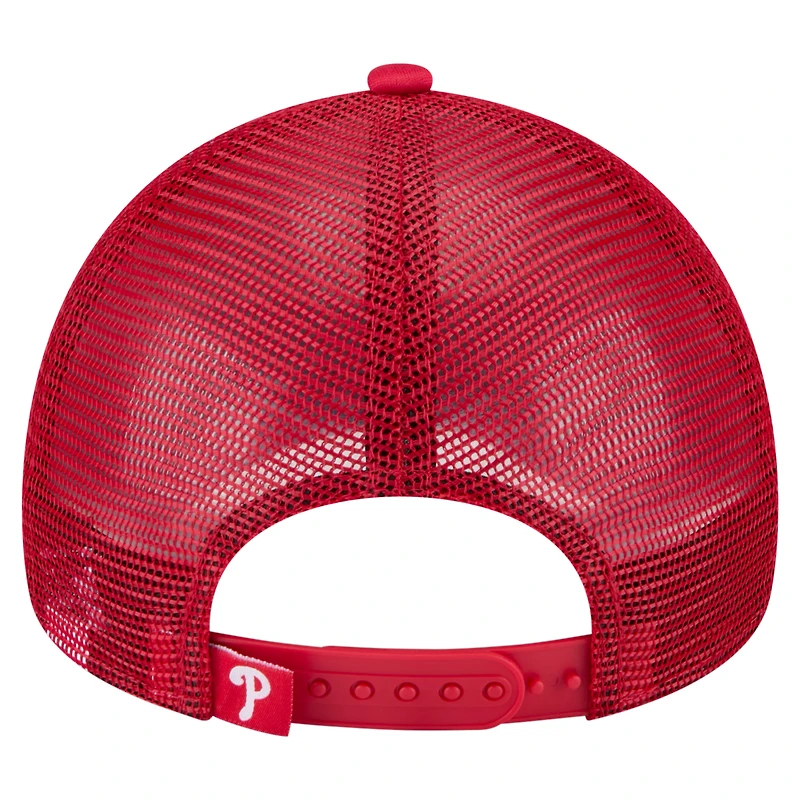 Toddler New Era White/Red Philadelphia Phillies Painted A-Frame 9FORTY Trucker Adjustable Hat