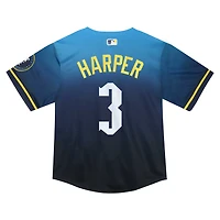 Maillot de joueur Nike Bryce Harper des Phillies Philadelphie 2024 City Connect Limited pour tout-petit, bleu