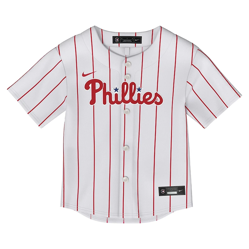 Maillot Nike Bryce Harper blanc pour enfant, réplique à domicile des Phillies de Philadelphie