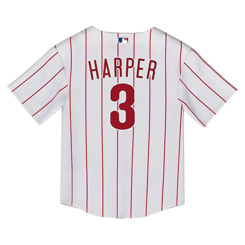 Maillot Nike Bryce Harper blanc pour enfant, réplique à domicile des Phillies de Philadelphie