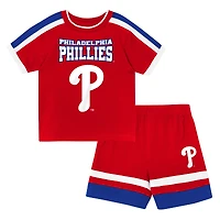 Toddler Outerstuff Red Philadelphia Phillies Ground Ball T-Shirt & Shorts Set