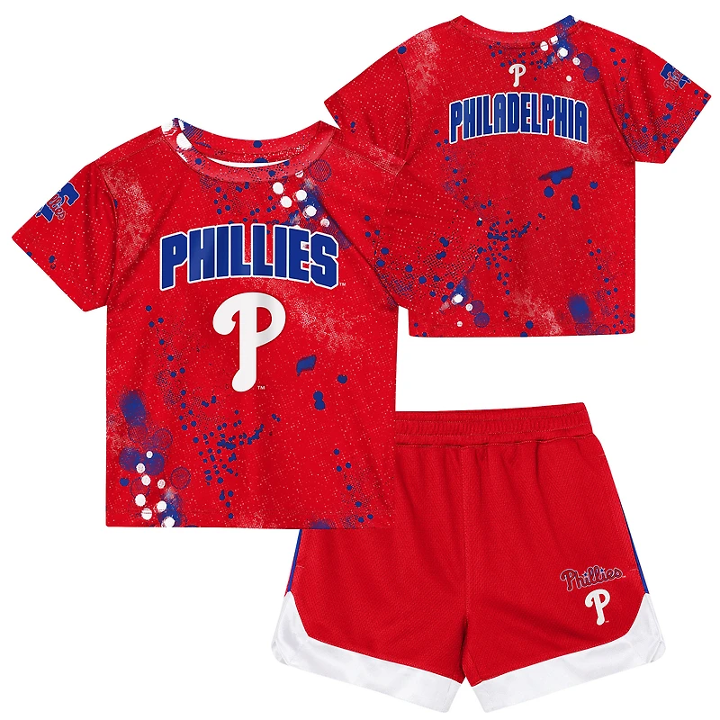 Toddler Outerstuff Red Philadelphia Phillies Pinch Hitter T-Shirt & Shorts Set
