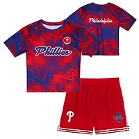 Ensemble t-shirt et short rouge pour tout-petits, frappeur de champ intérieur des Philadelphia Phillies