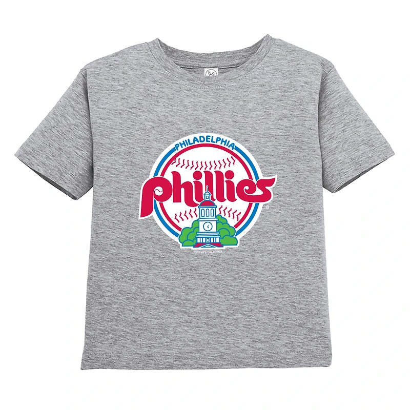 Ensemble de deux t-shirts pour tout-petits, doux comme un raisin, rouge/gris, collection Cooperstown des Phillies Philadelphie