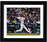 Trea Turner Philadelphia Phillies Autographed 8" x 10" White Jersey Hitting Photograph