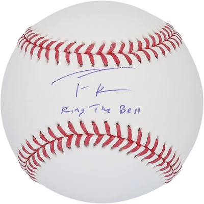 Baseball autographié par Trea Turner des Philadelphia Phillies avec l'inscription « Ring The Bell »