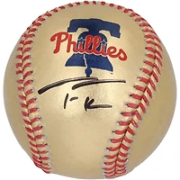 Casquette de baseball avec logo doré autographié par Trea Turner des Philadelphia Phillies