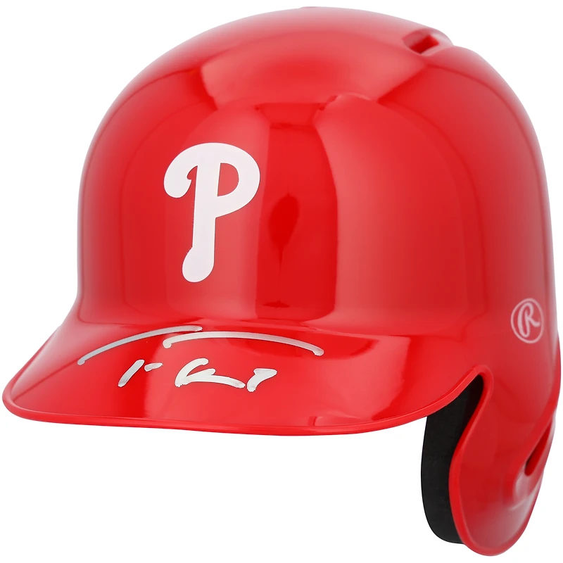 Casque de frappeur miniature autographié par Trea Turner des Phillies de Philadelphie