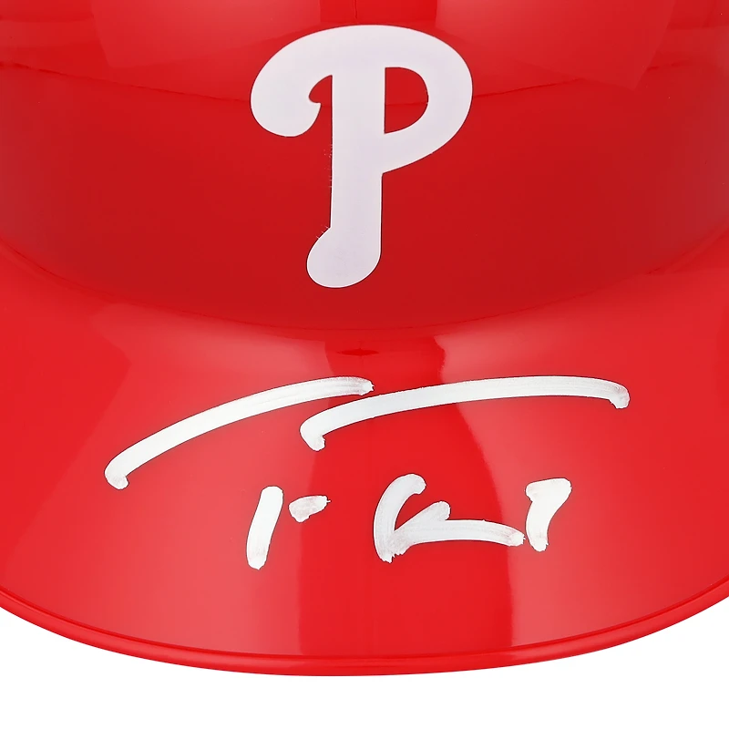 Casque de frappeur miniature autographié par Trea Turner des Phillies de Philadelphie