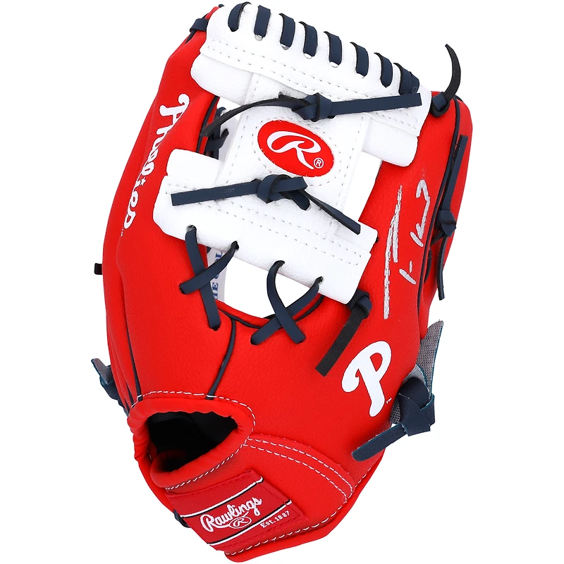 Gant de collection Rawlings 10" autographié par Trea Turner, des Phillies de Philadelphie, avec logo de l'équipe