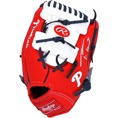 Gant de collection Rawlings 10" autographié par Trea Turner, des Phillies de Philadelphie, avec logo de l'équipe