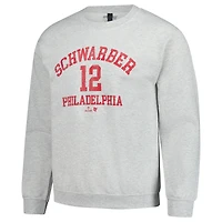Unisex BreakingT Kyle Schwarber Heather Gray Philadelphia Phillies Player Name & Number Sweatshirt