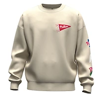 Unisex Fanatics  Tan Philadelphia Phillies Spirit Jersey Fleece Crewneck Pennant Sweatshirt
