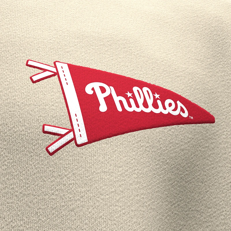 Unisex Fanatics  Tan Philadelphia Phillies Spirit Jersey Fleece Crewneck Pennant Sweatshirt