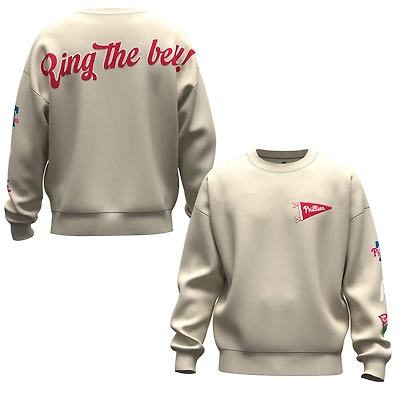 Unisex Fanatics  Tan Philadelphia Phillies Spirit Jersey Fleece Crewneck Pennant Sweatshirt