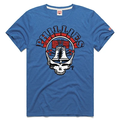 Unisex Homage  Royal Philadelphia Phillies MLB x Grateful Dead Americana Tri-Blend T-Shirt