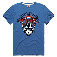 Unisex Homage  Royal Philadelphia Phillies MLB x Grateful Dead Americana Tri-Blend T-Shirt