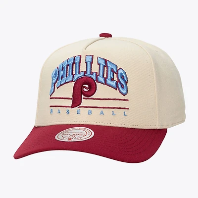 Casquette unisexe Mitchell & Ness crème Philadelphia Phillies Retro Arch Pro à pincement ajustable