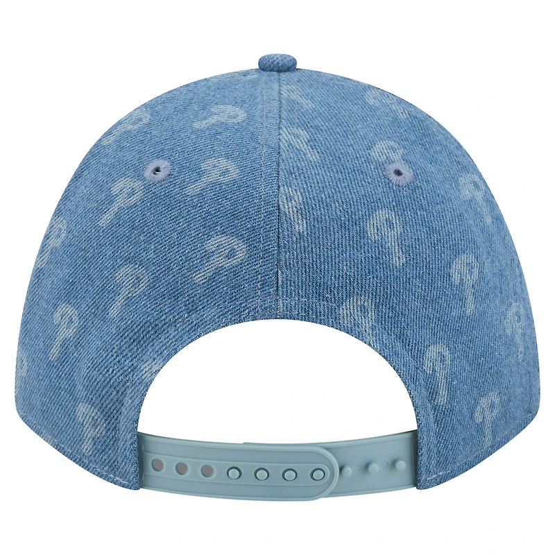 Unisex New Era Denim Philadelphia Phillies A-Frame 9FORTY Adjustable Hat