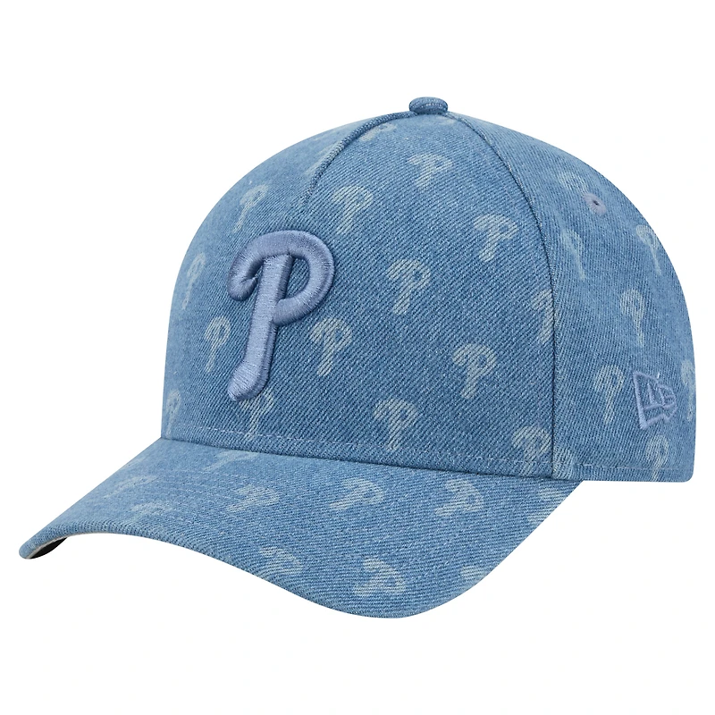 Casquette unisexe New Era Denim Philadelphia Phillies A-Frame 9FORTY ajustable