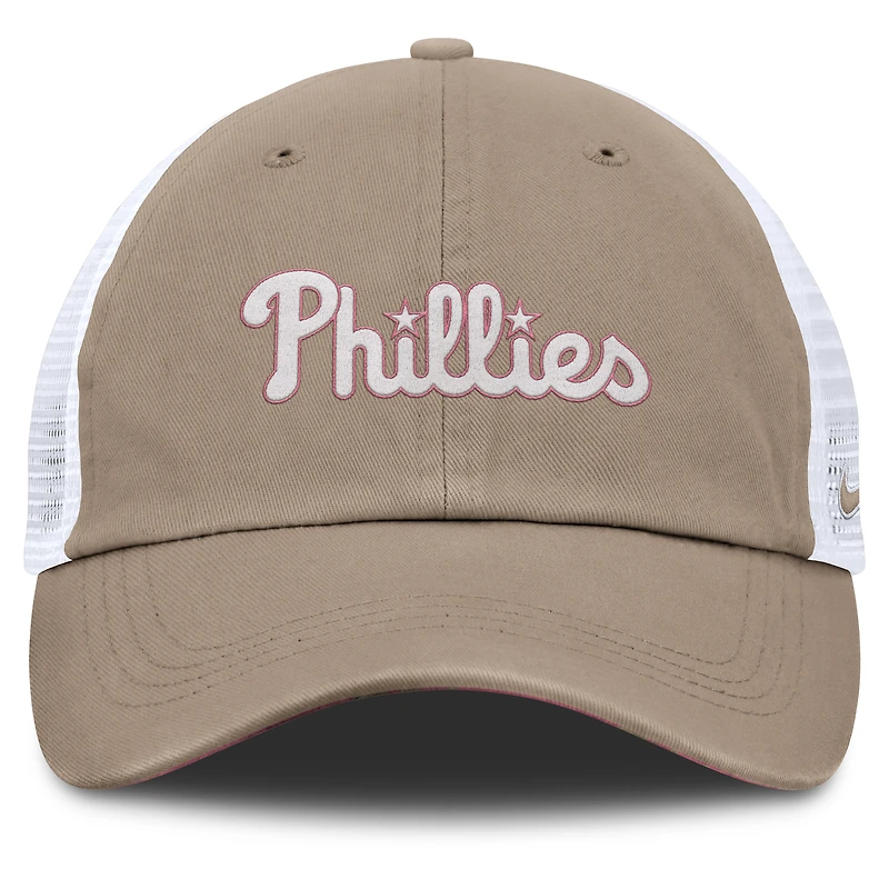 Unisex Nike Khaki/White Philadelphia Phillies Club Trucker Adjustable Hat