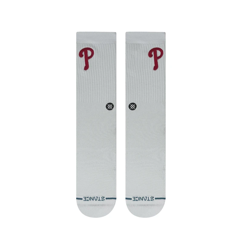 Chaussettes unisexes en tricot à crête blanche des Philadelphia Phillies