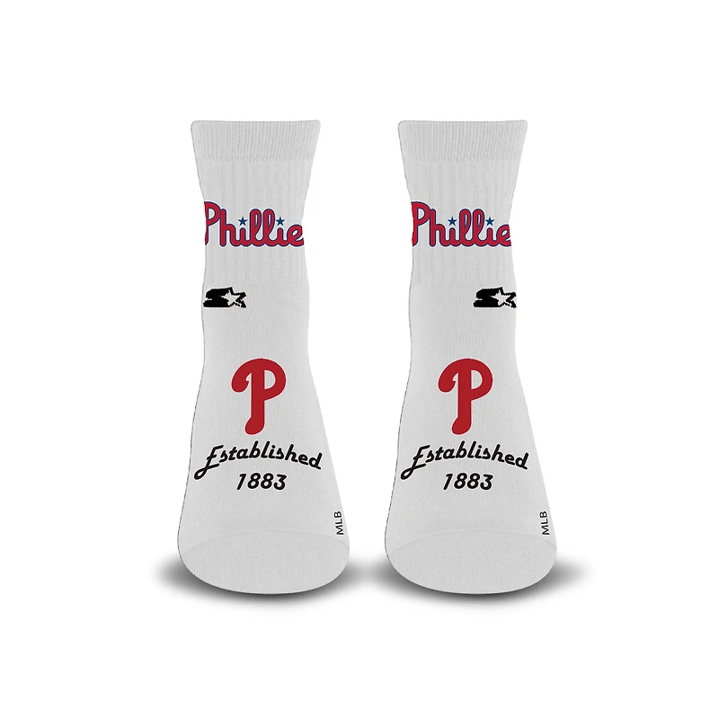 Chaussettes unisexe Starter blanches Philadelphia Phillies Established Stencil