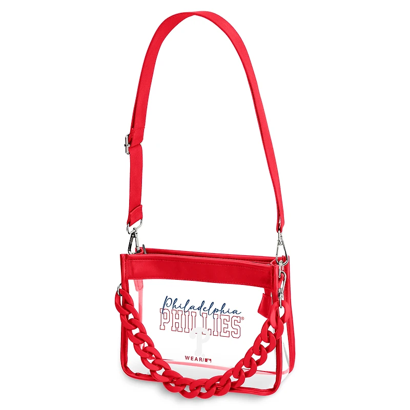 Sac bandoulière mini WEAR by Erin Andrews Philadelphia Phillies avec chaîne en plastique