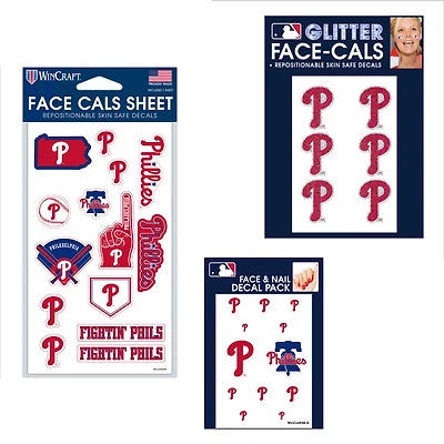 WinCraft Philadelphia Phillies Ensemble de tatouages ​​sans eau 4" x 7"