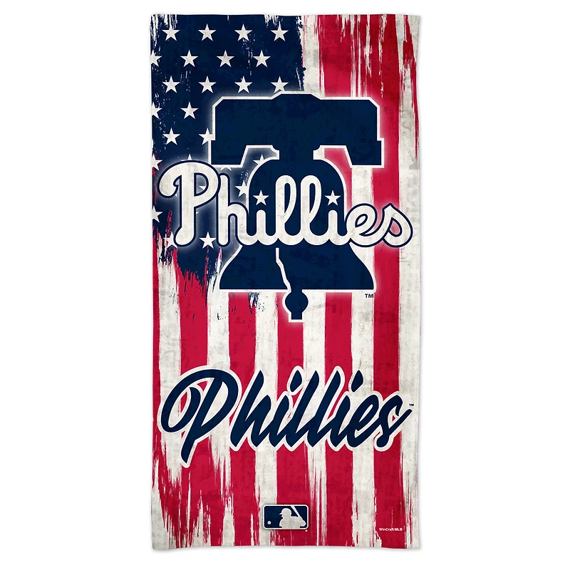 Serviette de plage patriotique WinCraft Philadelphia Phillies 60'' x 30'' en Spectra