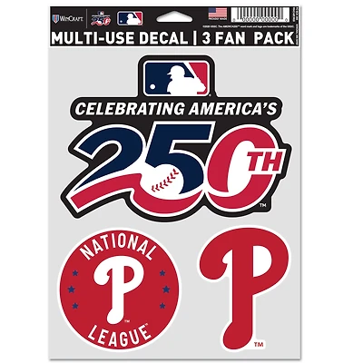 WinCraft Philadelphia Phillies America 250 5.5" x 7.75" Three-Piece Fan Decal Set