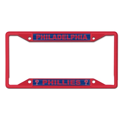 Cadre de plaque d'immatriculation WinCraft Phillies de Philadelphie couleur chrome