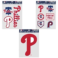 Lot de trois autocollants WinCraft pour supporters des Philadelphia Phillies