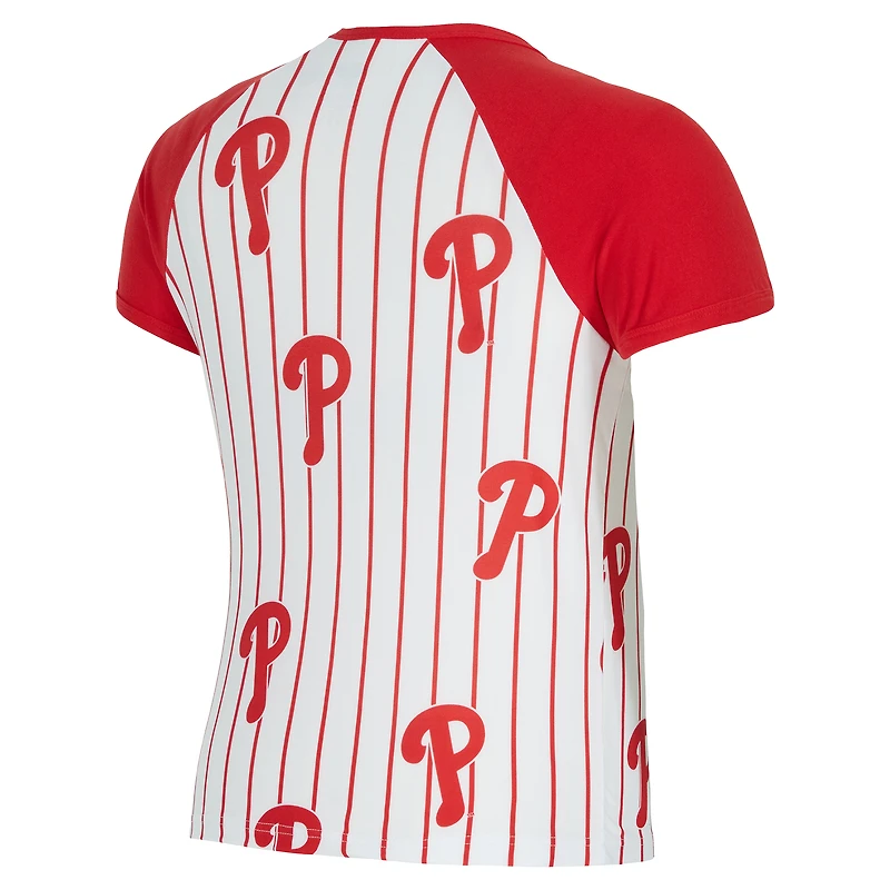 Women's Concepts Sport White Philadelphia Phillies Outbound Pinstripe Raglan Top