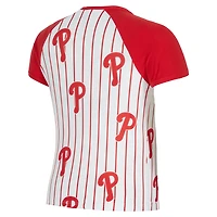 Women's Concepts Sport  White Philadelphia Phillies Outbound Pinstripe Raglan Top