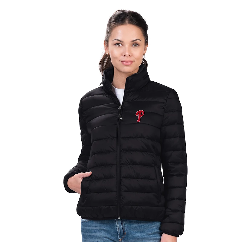 Women's G-III 4Her by Carl Banks Black Philadelphia Phillies Pillow Full-Zip Jacket