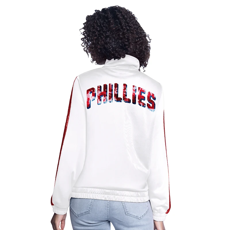 Veste de survêtement entièrement zippée G-III Sports by Carl Banks blanche Philadelphia Phillies Gear II pour femme