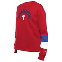 Women's New Era  Red Philadelphia Phillies Gameday Crewneck Sweatshirt