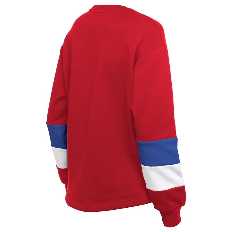 Women's New Era  Red Philadelphia Phillies Gameday Crewneck Sweatshirt