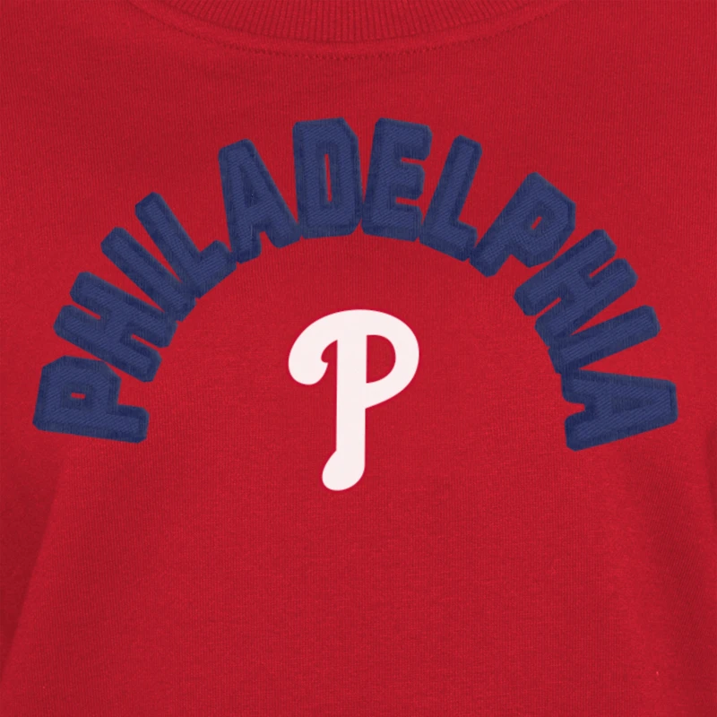 Sweat-shirt ras du cou rouge Philadelphia Phillies Gameday de New Era pour femme