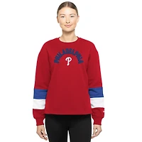 Women's New Era  Red Philadelphia Phillies Gameday Crewneck Sweatshirt